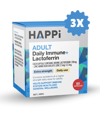 3 x  HAPPI Adult Daily Immune+ Lactoferrin